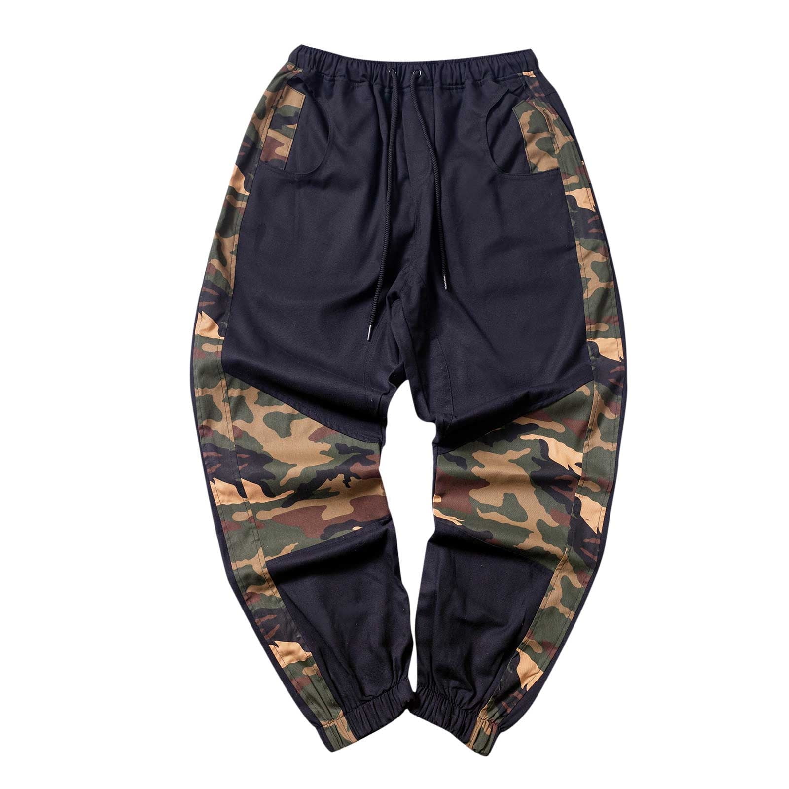 Penkiiy Cargo Pants for Men Men Casual Fashion Solid Camouflage Elastic