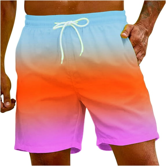 Penkiiy Carnivals Shorts, Men's Basketball Shorts Casual Workout Athletic Shorts Mesh Flame Gradient Running Short Pants 2XL Multicolor