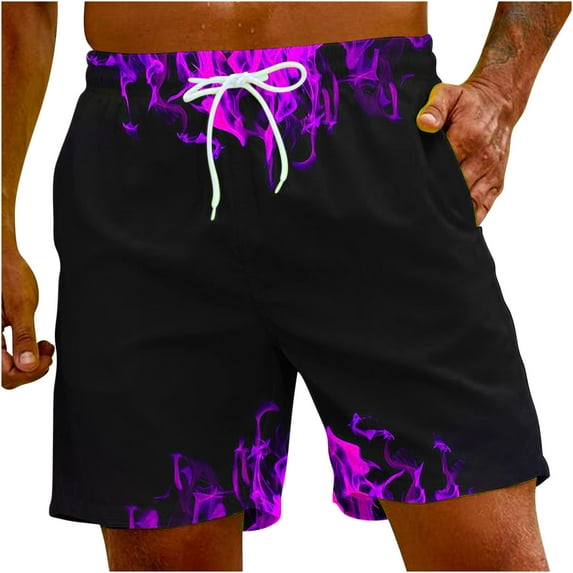 Penkiiy Carnivals Shorts, Men's Basketball Shorts Casual Workout Athletic Shorts Mesh Graphic Print Running Short Pants 3XL Purple