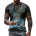 thumbnail image 1 of Penkiiy Casual Men's Sky Print T Shirt Tee Graphic Tee Outdoor Daily Vacation Short Sleeve Crew Neck Shirt Spring Fall Clothing Apparel XL Multicolor, 1 of 6