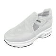 thumbnail image 1 of Penkiiy Casual Sneakers for Women Slip On Sneakers Mesh Hollow Out Vintage Shoes Velcro Shoes Outdoor Walking Shoes Comfort Wedge Shoes Breathable Sport Shoes Spring Summer Shoes 41 White, 1 of 5