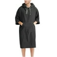 thumbnail image 1 of Penkiiy Changing Robe, Absorbent Quick Dry Surf Poncho, 3/4 Sleeve Microfiber Hooded Towel for Beach Swimming Surfing Bathing Free Size Black, 1 of 1