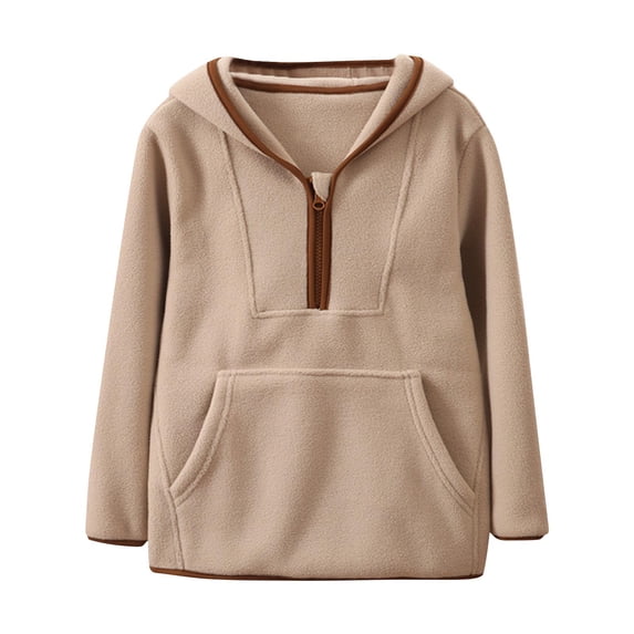 Penkiiy Children Boy Girl Thick Thermal Thick Fuzzy Basic Coat Outerwear for Kid Fleece Lined Wool Winter Fall Coat 2024 11 Years Khaki