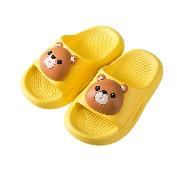 Penkiiy Children Summer Cartoon Animals Slippers Baby Bathing Shoes For Boys Girls In The Bathroom Toddler Sandals Wonder 6-8 Years Yellow On Clearance