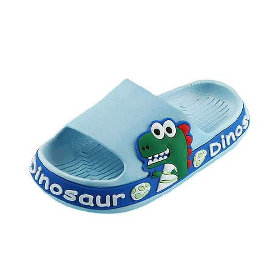 Penkiiy Children's Shoes Three-dimensional Cartoon Dinosaur Non-slip Soft-soled Slippers House Slippers for Kids Summer 3-4 Years Blue On Sale