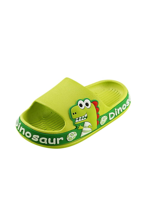 Children's Shoes Three-dimensional Cartoon Dinosaur Non-slip Soft-soled Slippers House Slippers for Kids Summer 3-4 Years Green On Sale