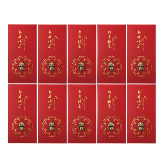 Penkiiy Chinese Red Envelopes, New Year Red Envelopes 2025 for Chinese Lunar Snake Year, Lucky Money Red Pocket, Hong Bao,10 Pcs
