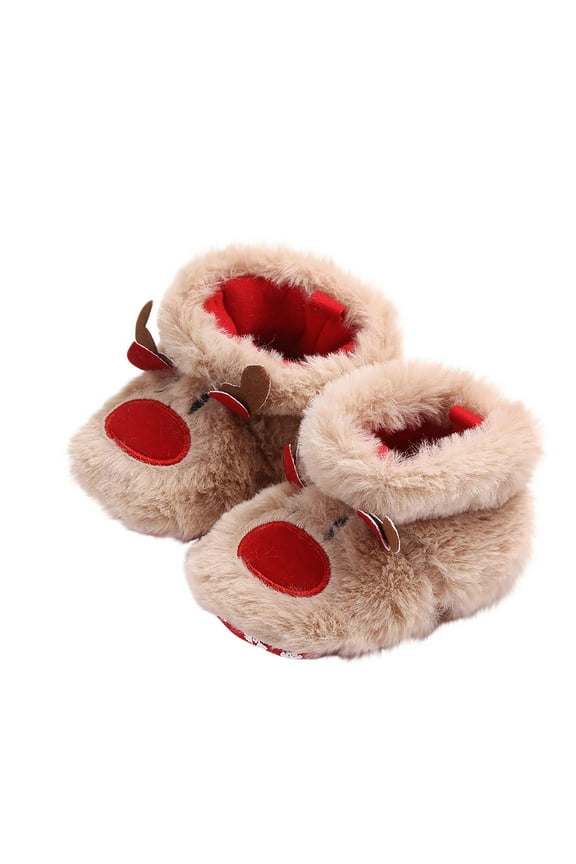 Christmas First Walker Baby Boys Girls Shoes Infant Toddler Winter Warm Footwear Newborn Prewalker Boots Smart Step First Walkers Shoesfor12-15 Months Coffee 2023 Summer Deal