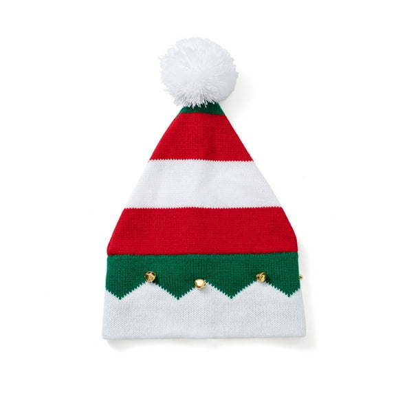 Penkiiy Christmas Hat Santa Hat Xmas Hat Knitted Christmas Beanie Winter Hat for Women Men Kids Adults Christmas Holiday Party White