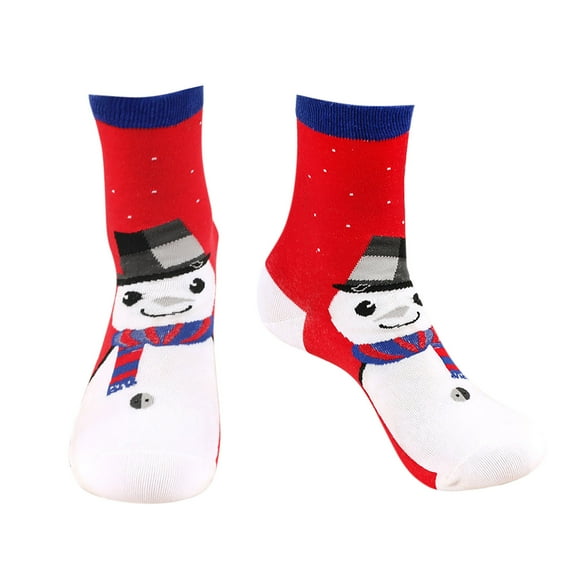 Penkiiy Christmas Holiday Xmas Socks Holiday Crew Christmas Socks Novelty Funny Colorful Socks for Women Men Red