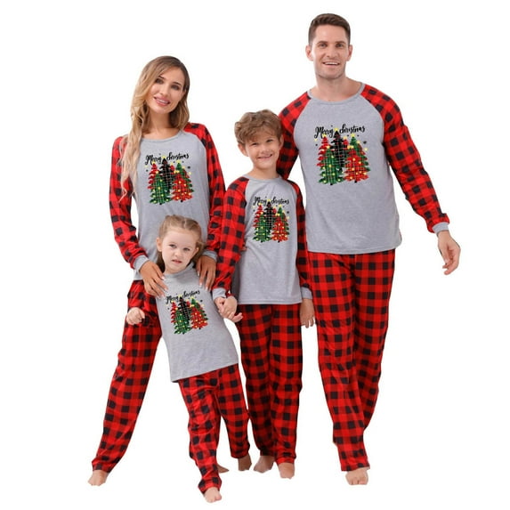 Penkiiy Christmas Pajamas for Family 2024 Matching Sets Lounge Sets for Women Couples Loungewear Sets Christmas Pjs 12 Months Red