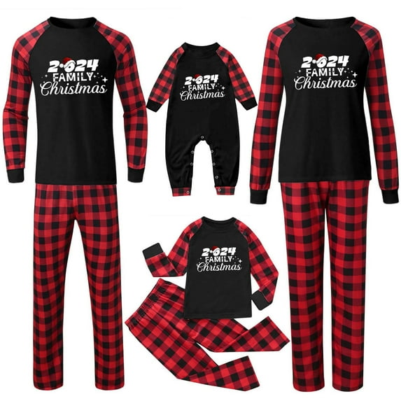 Penkiiy Christmas Pajamas for Family 2024 Matching Sets Lounge Sets for Women Couples Loungewear Sets Christmas Pjs 24 Months Multicolor