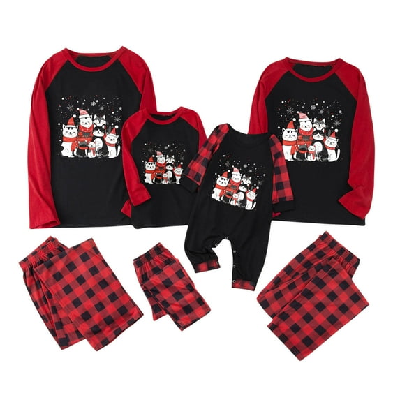 Penkiiy Christmas Pajamas for Family 2024 Matching Sets Lounge Sets for Women Couples Loungewear Sets Christmas Pjs 9 Months Multicolor