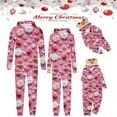 thumbnail image 1 of Penkiiy Christmas Pajamas for Family Matching Cute Long Sleeve Couples Soft Sleepwear One Piece Funny Christmas Pjs Sets 2XL Pink, 1 of 6
