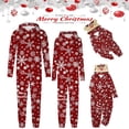 thumbnail image 1 of Penkiiy Christmas Pajamas for Family Matching Cute Long Sleeve Couples Soft Sleepwear One Piece Funny Christmas Pjs Sets L Red, 1 of 6