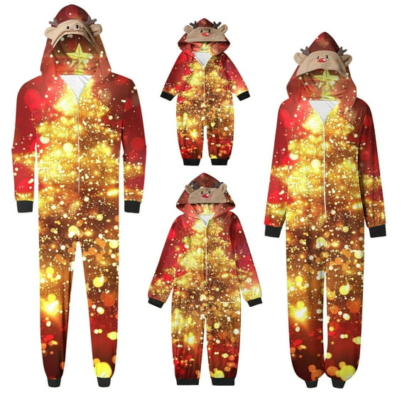 Penkiiy Christmas Pajamas for Family Matching Cute Long Sleeve Couples Soft Sleepwear One Piece Funny Christmas Pjs Sets M Multicolor