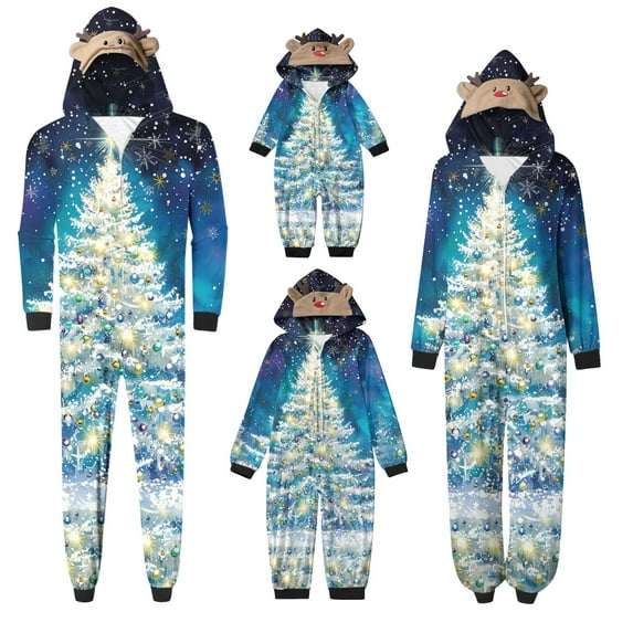 Penkiiy Christmas Pajamas for Family Matching Cute Long Sleeve Couples Soft Sleepwear One Piece Funny Christmas Pjs Sets S Multicolor