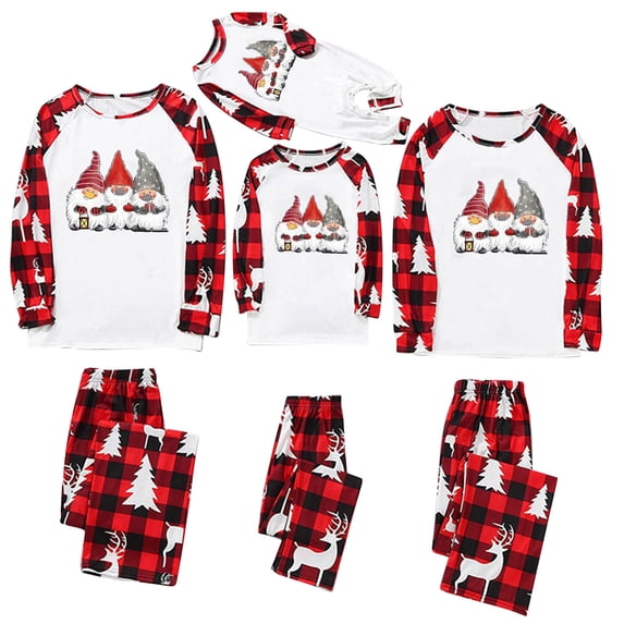 Penkiiy Christmas Pajamas for Family Matching Pjs Set, Red Plaid Reindeer Holiday Xmas Pajamas for Women Men Kids Red XL