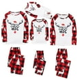 thumbnail image 1 of Penkiiy Christmas Pajamas for Family Matching Pjs Set, Red Plaid Reindeer Holiday Xmas Pajamas for Women Men Kids White M, 1 of 7