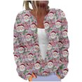 thumbnail image 1 of Penkiiy Christmas Sweater for Women 2024 Cute Xmas Printed Cardigans Sweater Open Front Button Down Knit Jacket 4XL Multicolor, 1 of 5