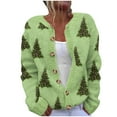 thumbnail image 1 of Penkiiy Christmas Sweater for Women 2024 Cute Xmas Printed Cardigans Sweater Open Front Button Down Knit Jacket L Multicolor, 1 of 3