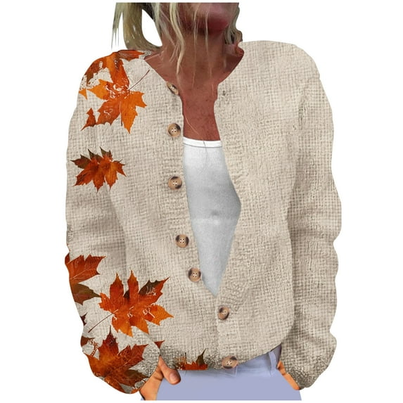 Penkiiy Christmas Sweaters For Women Warm Open Front Cardigan Comfy Knit Sweater Fall Outfits Long Sleeves Sweater Jacket M Multicolor