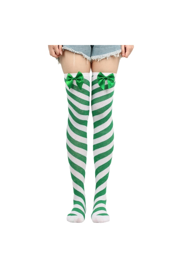 Christmas Thigh High Stockings Women's Dark Castle Christmas Make Up Ball Stockings Halloween Stockings White Tights