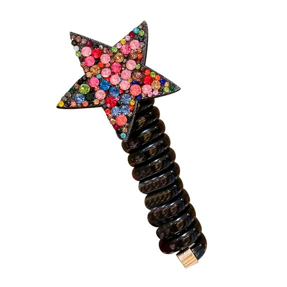 Penkiiy Colorful Telephone Wire Hair Bands, Flower Braided Telephone Wire Hair Bands, Spiral Hair Ties Phone Cord, Phone Cord Straight Spiral Hair Tie, Ponytail Holder Accessories