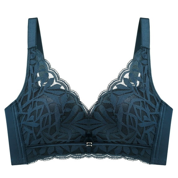 Penkiiy Comfort Underwire Bra with Full-Coverage, Light Lift Back Smoothing Shapewear Bra for Everyday Wear S Navy