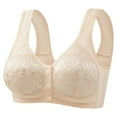 thumbnail image 1 of Penkiiy Comfortable & Convenient Front Button Bra for Older Women, Plus Size Push up Bracieres, Breathable Bra 50 Beige, 1 of 3