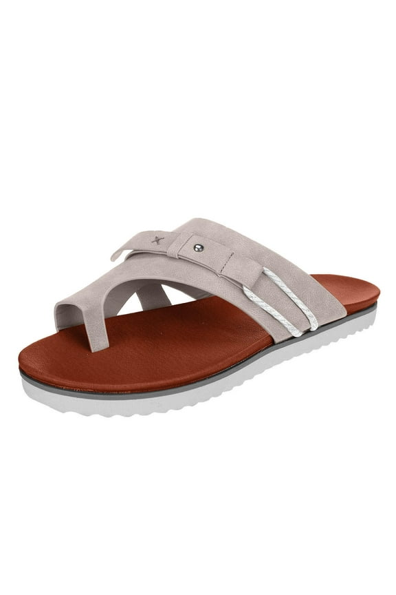 Comfortable Split-Toe Flat Slide Casual Summer Vacation Essentials Arch Support Flip Flop Sandals for Women 40 Dark Gray