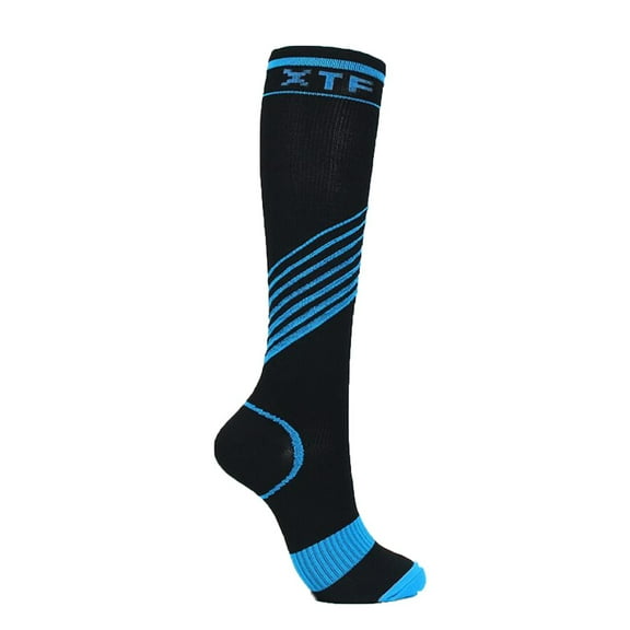 Penkiiy Compression Socks for Men Outdoor sports compression socks women and men multicolor running stretch calf Blue Socks
