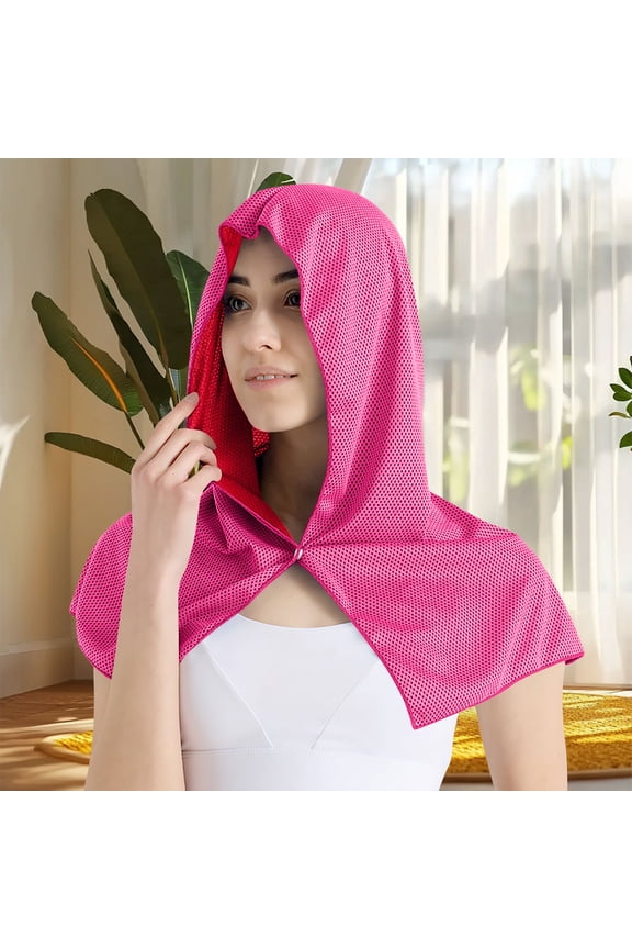 Cooling Hoodie Towels, Instant Cooling Towels for Neck and Face, UPF 50 Sun Protection, Ice Towel for Hot Weather, Head Towel for Sports, Camping, Cycling & More Activities