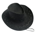 thumbnail image 1 of Penkiiy Cowboy Hats Faux Suede Cowgirl Hat Western Party Hats with Cowboy Bandana for Men Women Mongolian Hat Sunshade Cap Jazz Hat Black, 1 of 4