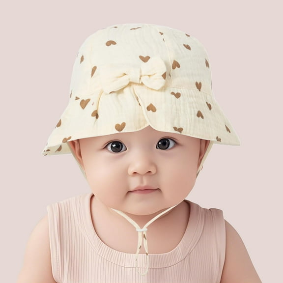 Penkiiy Cute Animal Print Baby Sun Hat - UPF 50+ Wide Brim Bucket Fishing Cap for Toddler Boys Girls Spring Summer