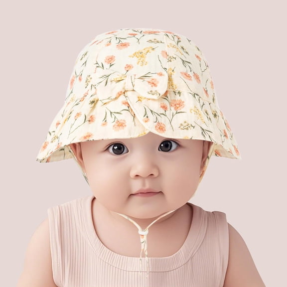 Penkiiy Cute Animal Print Baby Sun Hat - UPF 50+ Wide Brim Bucket Fishing Cap for Toddler Boys Girls Spring Summer