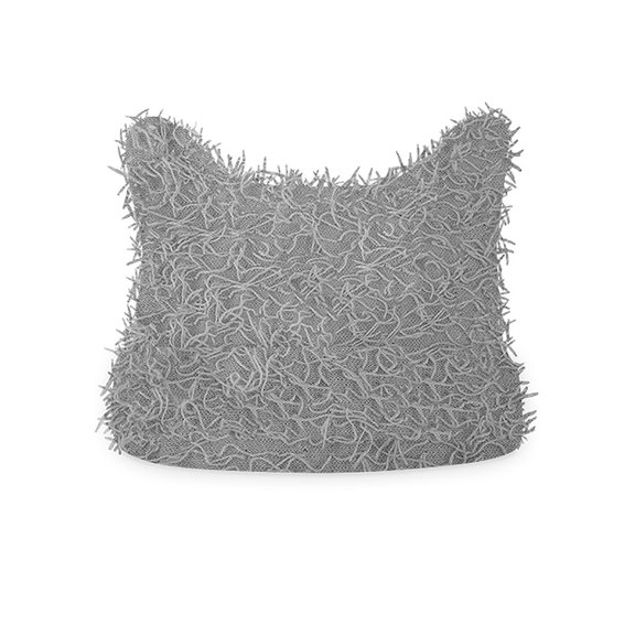 Penkiiy Distressed Knitted Cat Beanie Y2k for Women Men Vintage Crochet Hat Thick Slouchy Warm Cat Ears Hat Winter Outdoor Gray