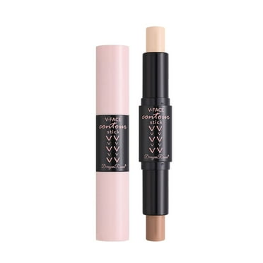 Penkiiy Double-ended Contour and Highlighter Stick, Smooth & Blendable Cream Contour Stick with Natural Finish, Highly Pigmented & Long Lastin