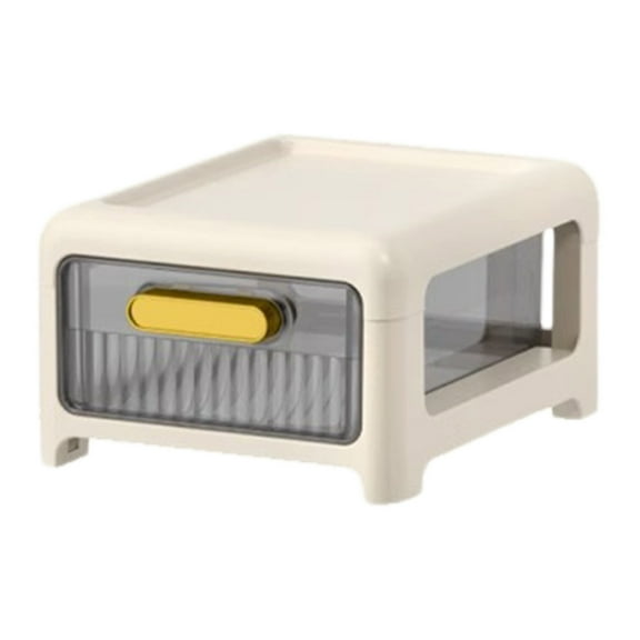 Penkiiy Drawer-type Desktop Storage Box, Office Desk Station Organizer Stationery Cosmetics Storage Rack Storage Cabinet