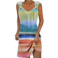 thumbnail image 1 of Penkiiy Dresses for Women 2024 Marble Printed Round Neck Casual Sleeveless Suspender Sundress Babycon Going Out Casual Party Dresses XL Multicolor, 1 of 5