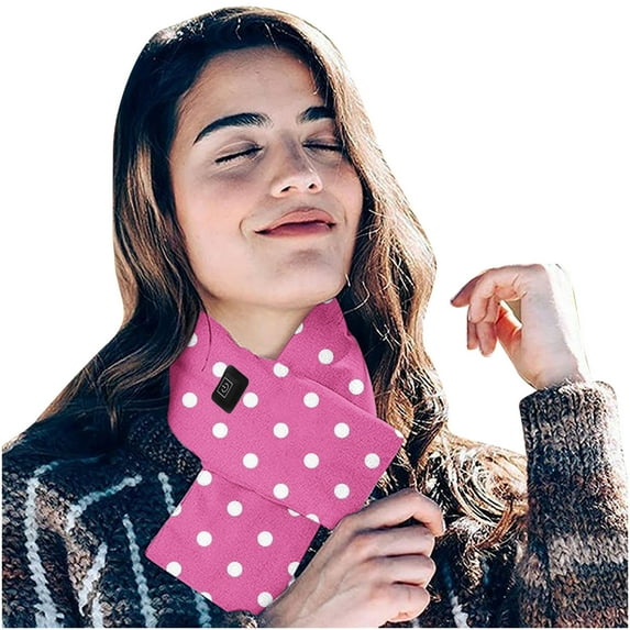 Penkiiy Electric Heating Scarf Smart Mobile Power USB Charging Neck And Shoulder Winter Cold Protection And Warm Heating Men And Women Scarf Pink Scarf