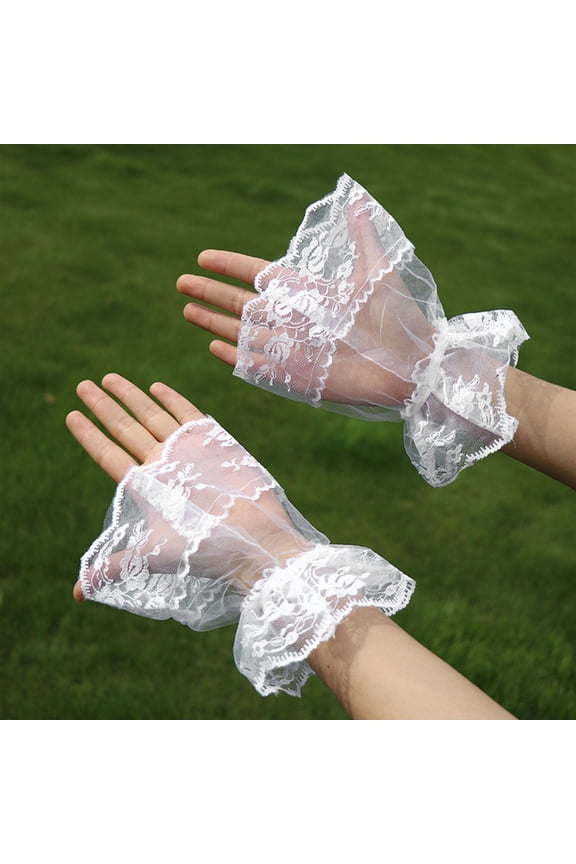 Elegant Vintage Lace Gloves - Lolita Wedding Wrist Cuffs for Brides, Photoshoots & Vintage Fashion