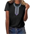 thumbnail image 1 of Penkiiy Embroidered Tops Short Sleeve Women's Mexican Boho Peasant Casual Loose Tunics Fall Blouse Shirts for Women,Vintage Floral Tunic Shirts, Flowers Embroidery Blouses L Black, 1 of 6