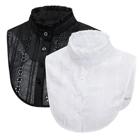 Penkiiy Fake Collar Detachable Blouse ,Collar Half Shirts Faux False Collar for Women & Girls Black