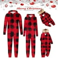thumbnail image 1 of Penkiiy Family Christmas Onesies Matching Sets Pajamas Holiday Cute Print Pjs Hoodie Fleece Sleepwear for Couple and Kids 18 Months Red, 1 of 5