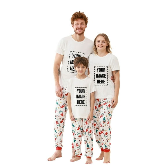 Penkiiy Family Christmas Pajamas Matching Sets 2024 Cute Couples Pjs Long Sleeve Holiday Jammies Xmas Loungewear Sleevewear L White