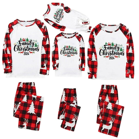 Penkiiy Family Christmas Pajamas Matching Sets Lounge Home Pjs Long Sleeve Shirts and Plaid Pants Xmas Holiday Pajama Outfits 2 Years Multicolor