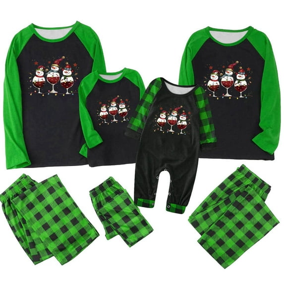 Penkiiy Family Christmas Pajamas Matching Sets Lounge Home Pjs Long Sleeve Shirts and Plaid Pants Xmas Holiday Pajama Outfits 6 Years Multicolor