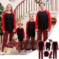thumbnail image 1 of Penkiiy Family Christmas Pjs Matching Sets Matching Family Sets Christmas Casual Printed Jumpsuit Romper Home Wear Black Christmas Pajamas 18-24 Months, 1 of 4