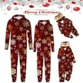 thumbnail image 1 of Penkiiy Family Matching Christmas Pajamas Set One Piece Striped Hooded Sleepwear Santa Claus Elf Onesie Outfit 12 Months Red, 1 of 5